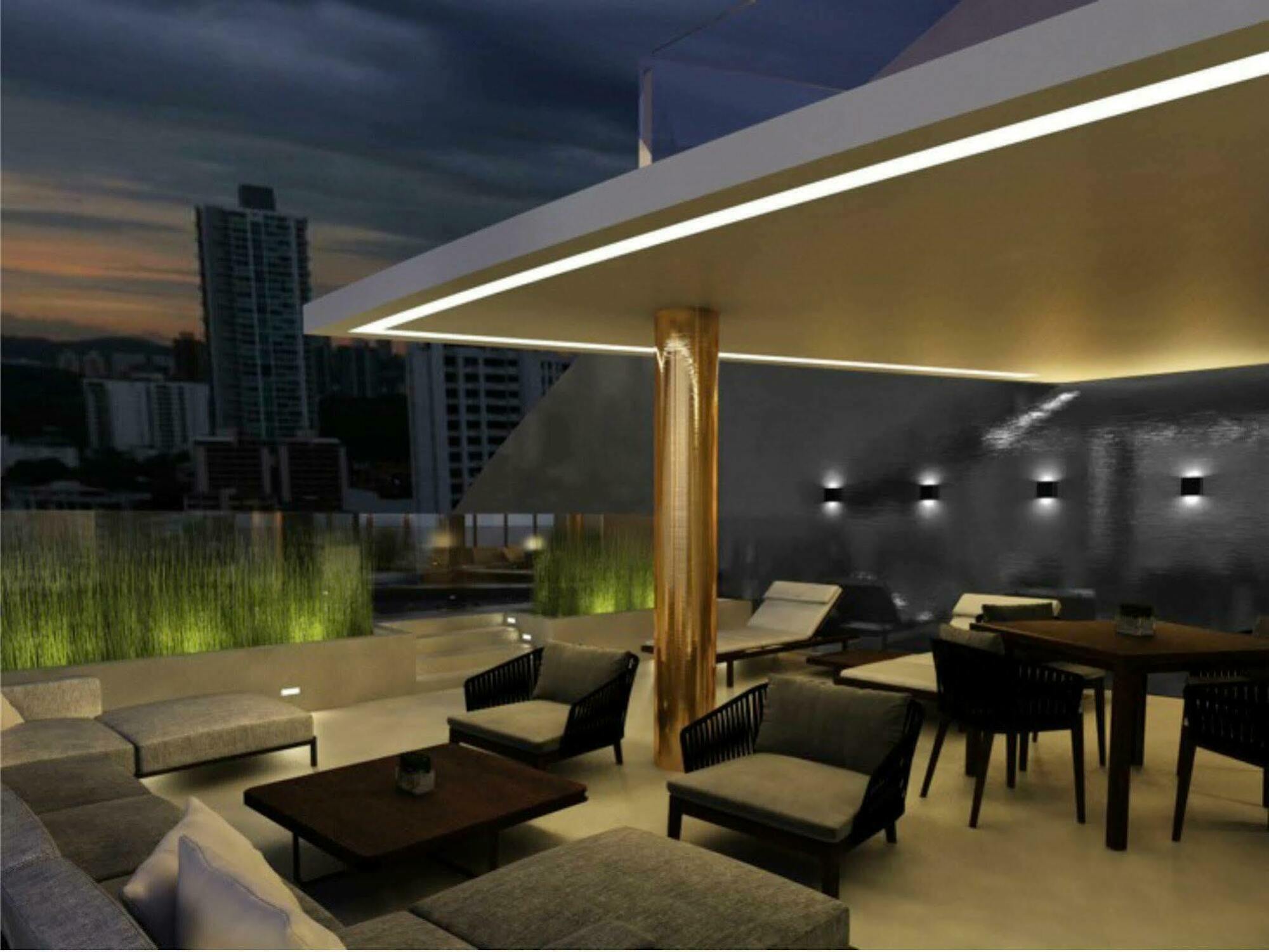 Hotel Las Americas Golden Tower Panama Eksteriør billede 3D rendering of a rooftop terrace
